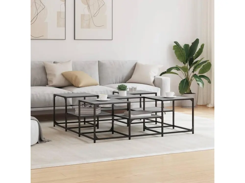 Porte-chèques Table basse sonoma gris 121x121x40 cm bois d'ingénierie