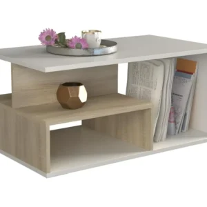 SIENNE | Table basse novateur | Table à café salon chambre bureau | Plateau 90x51x1,6 | Design minimaliste