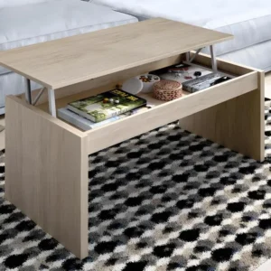 Table basse avec plateau relevable BASTIAN - Coloris Chêne
