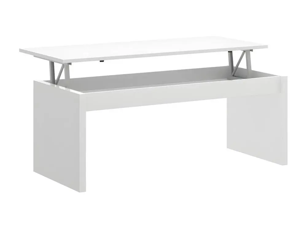 Table basse avec plateau relevable BASTIAN - Coloris Blanc