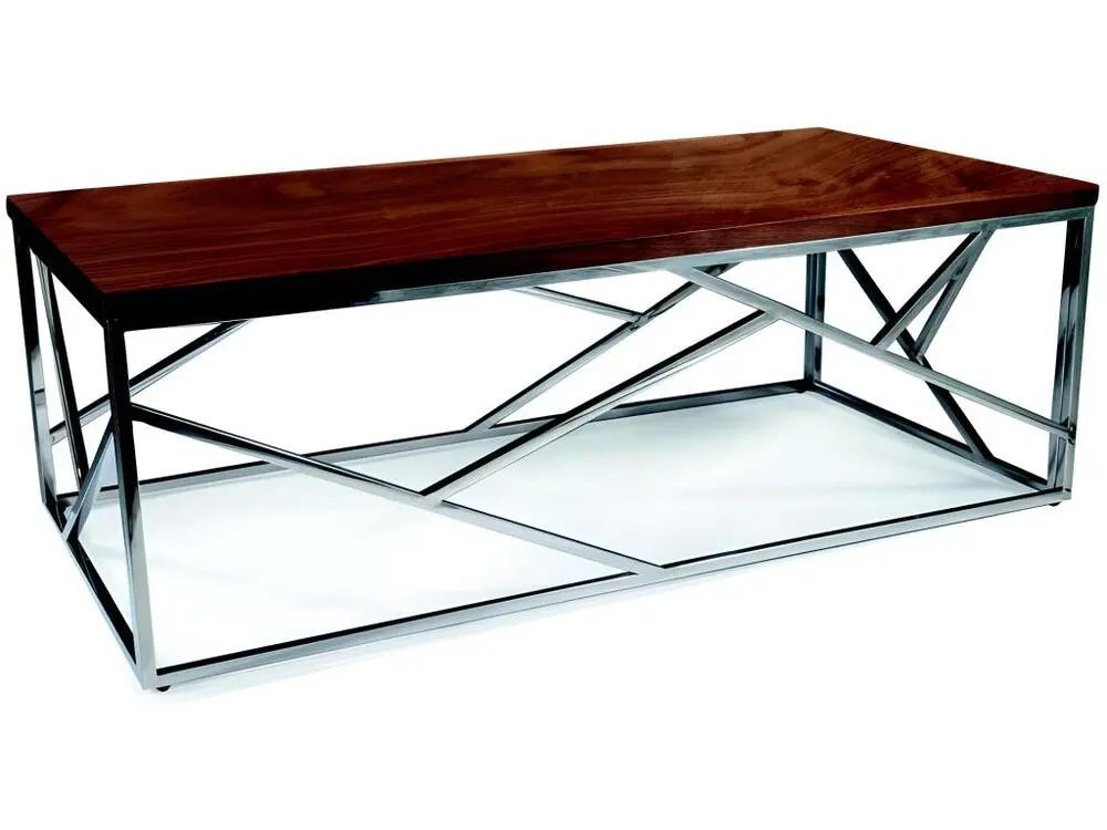 Table basse design avec plateau couleur noyer 120x60 cm Milla