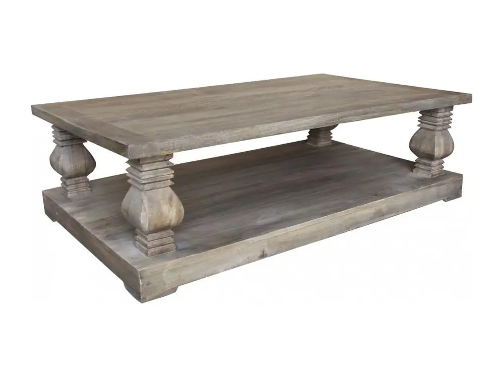 Table basse rectangulaire doublement plateau | Manguier Empereur