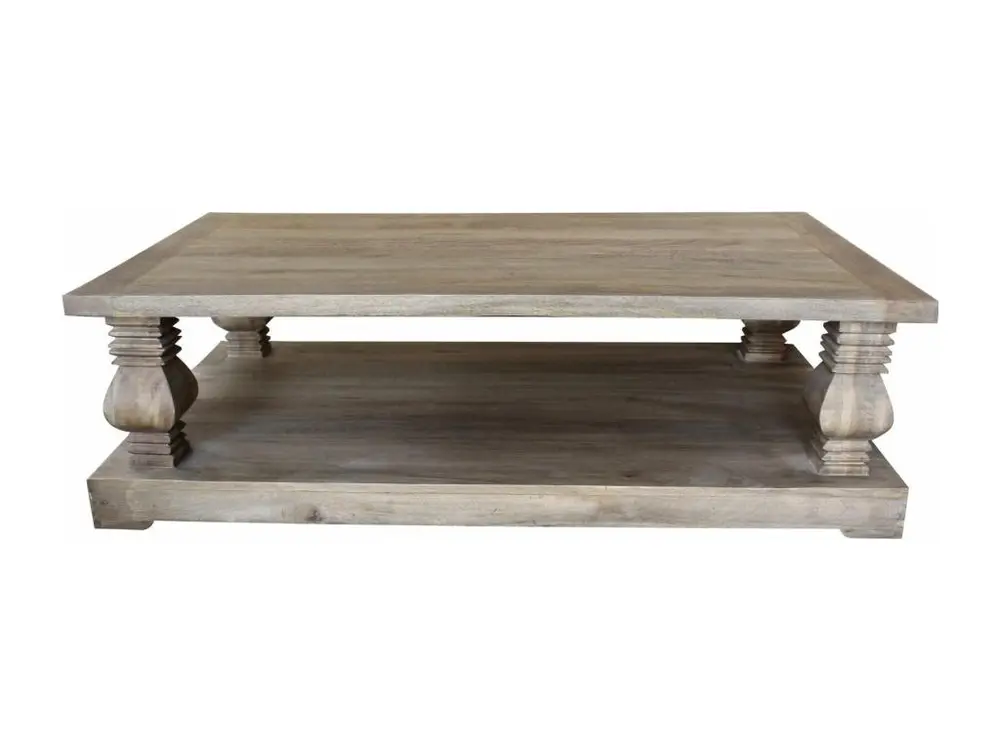 Table basse rectangulaire doublement plateau | Manguier Empereur