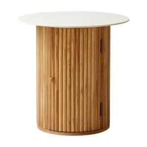 Table d'appoint en bois avec plateau effet marbre