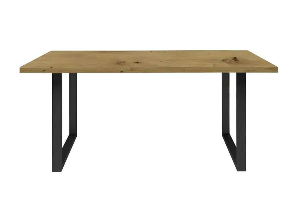 Table de repas L180 cm plateau chêne pieds luge métal noir - CORSE 02