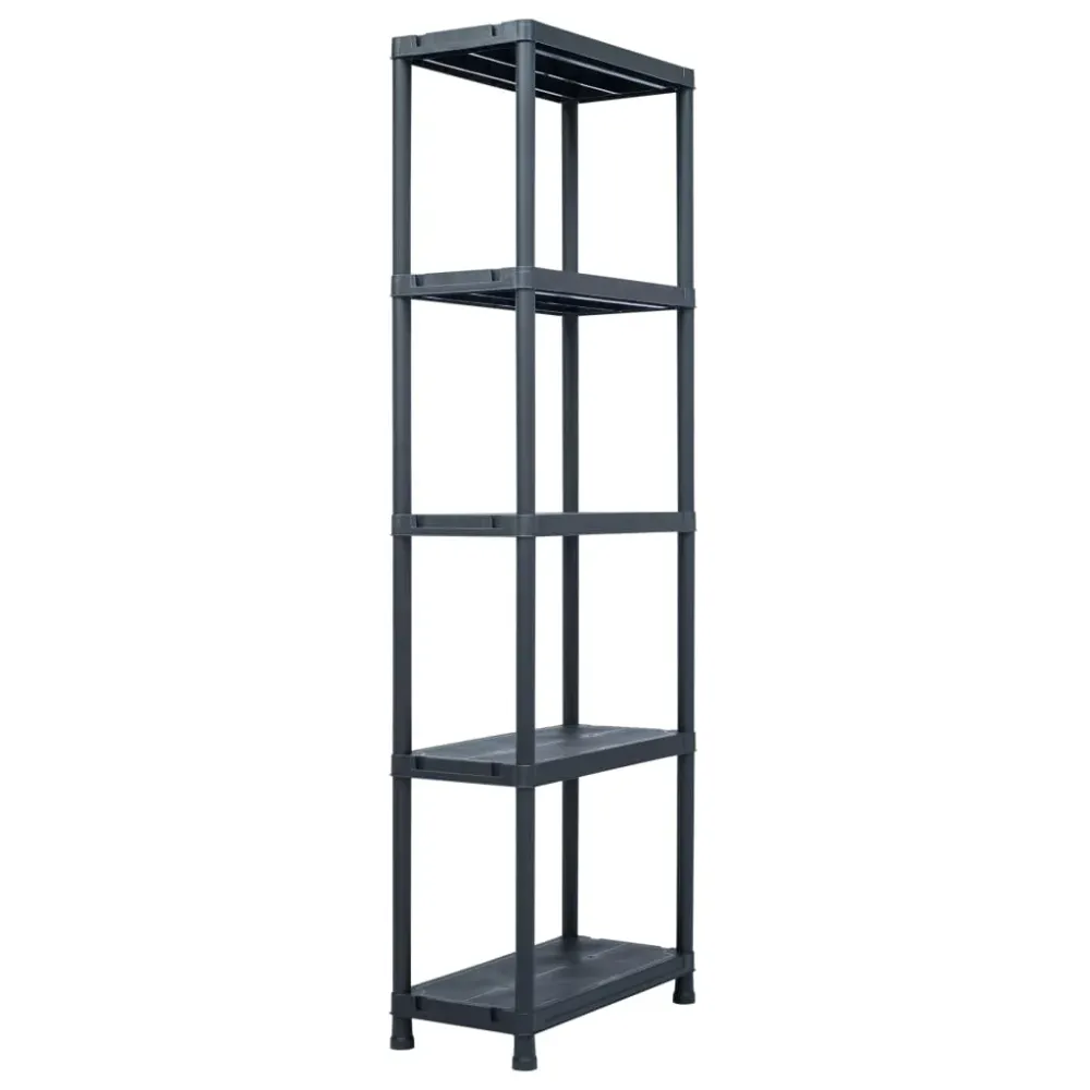 Étagère de rangement 125 kg 60 x 30 x 180 cm plastique noir 02_0000635
