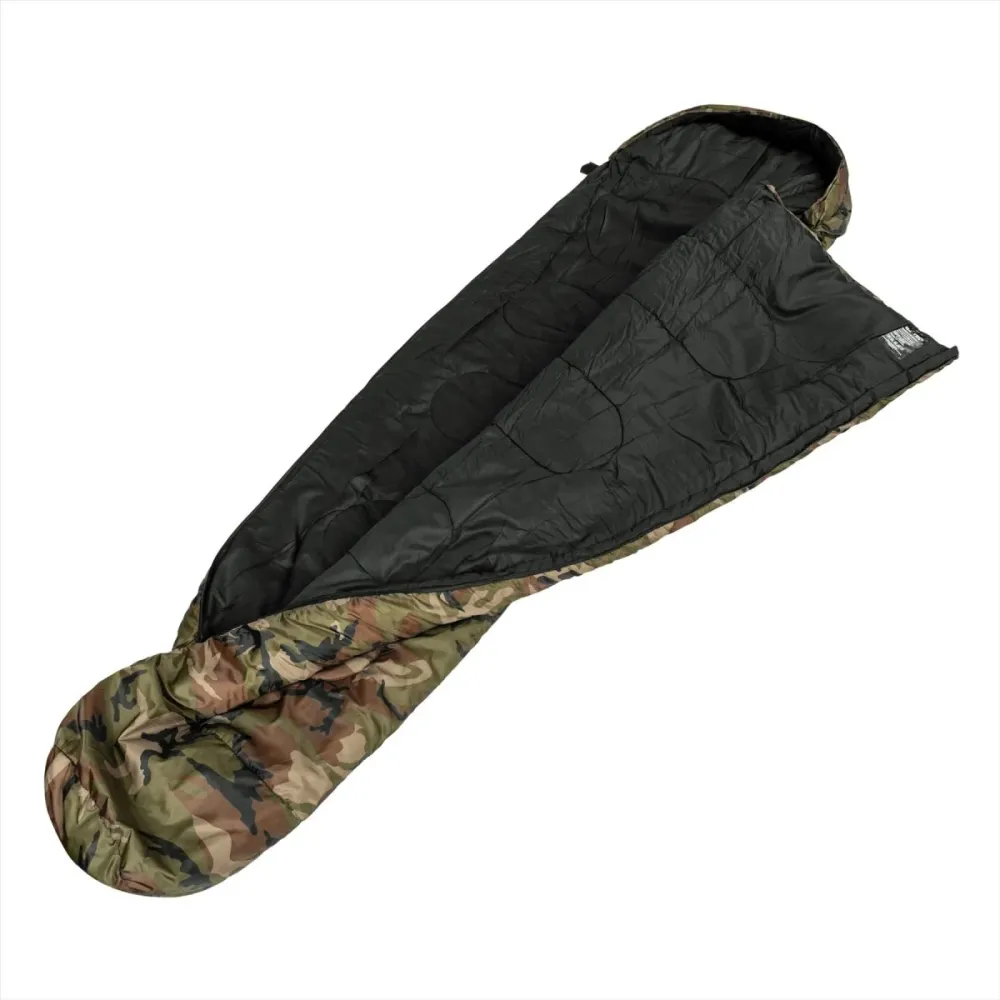 Sac de couchage de type Mil-Tec Mummy 225 cm Sac de transport en fibre creuse 2 couches | Impression | Grand Écran |