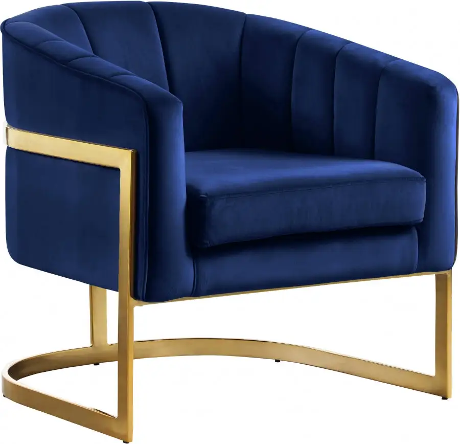 Chaise D'Appoint En Velours Carter en Papier recyclé