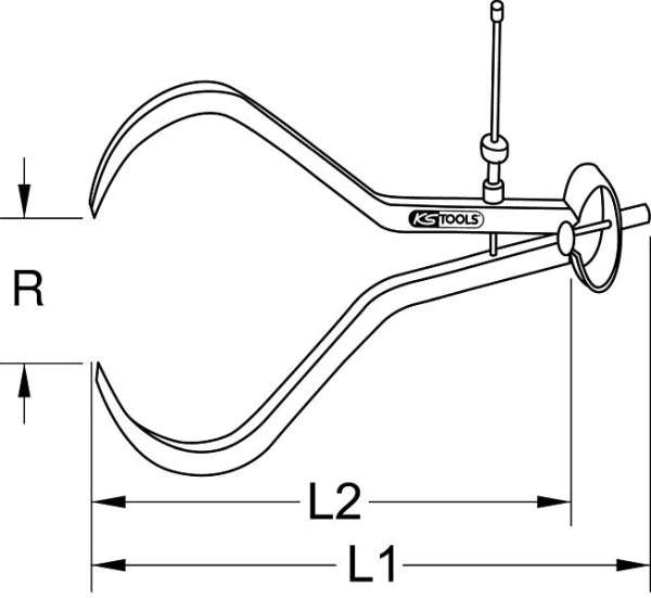 Bouton externe de boussole à ressort de précision KS Tools 280 mm 300.0428 magasiner à bas prix
