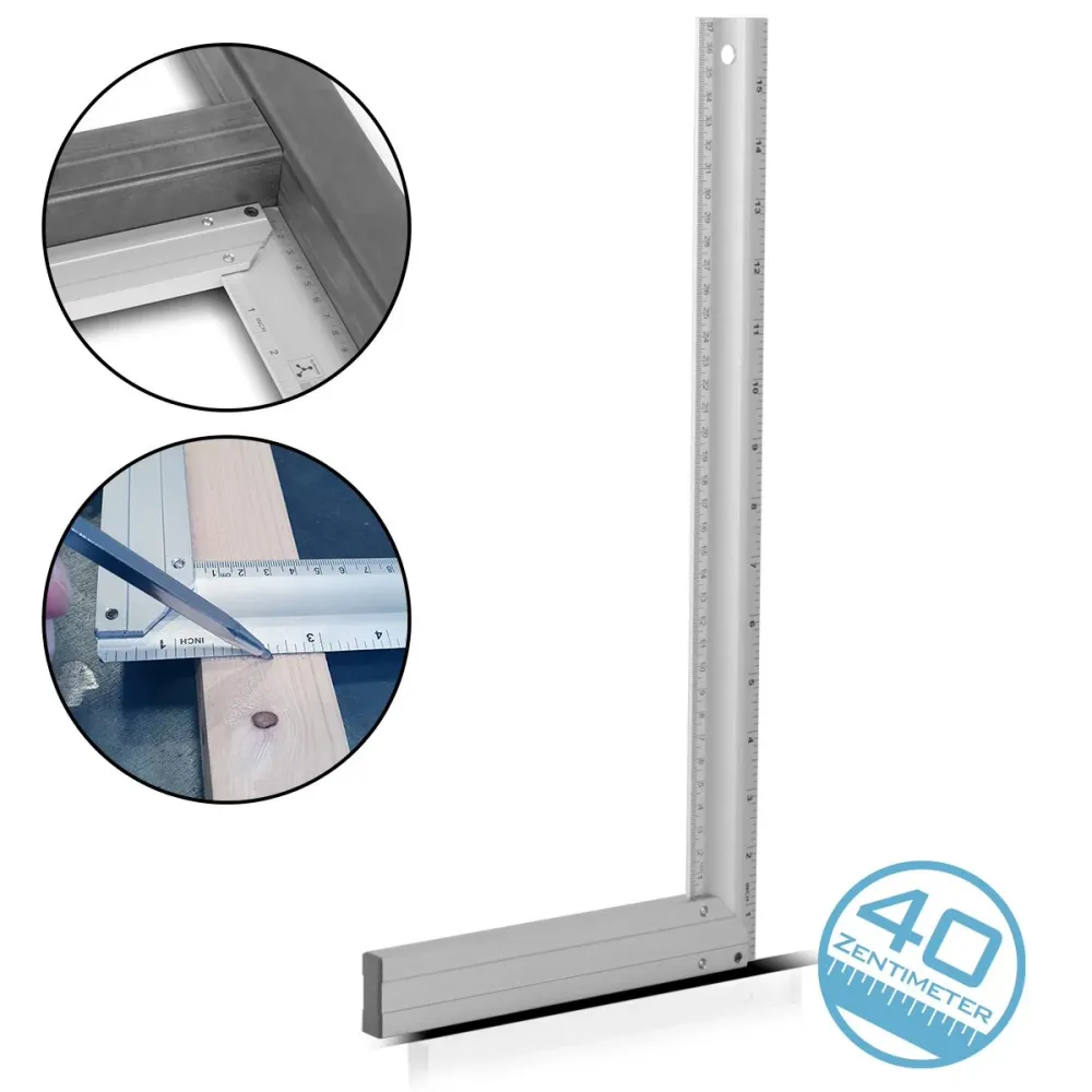 Classeur de comptabilité Angle d'arrêt en aluminium en aluminium Angle de mesure angle de charpentier 400 mm Angle riveté...