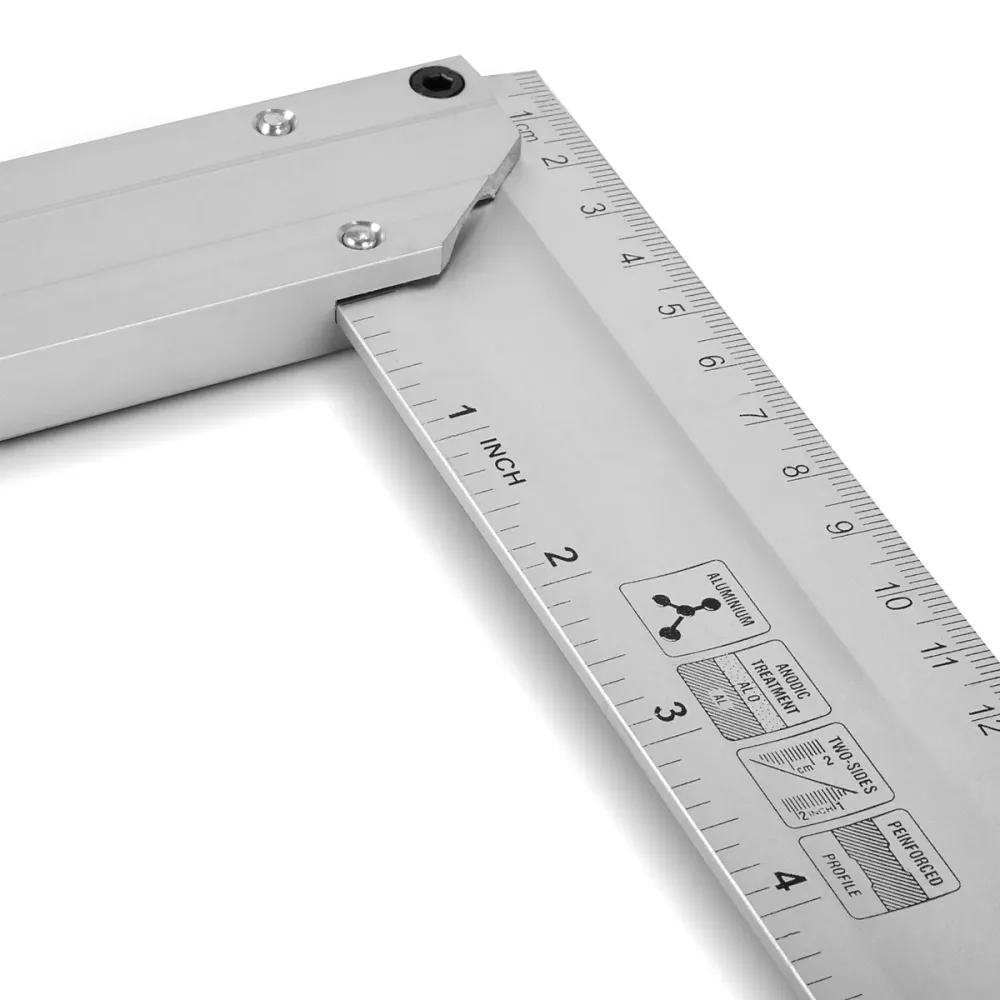 Classeur de comptabilité Angle d'arrêt en aluminium en aluminium Angle de mesure angle de charpentier 400 mm Angle riveté...