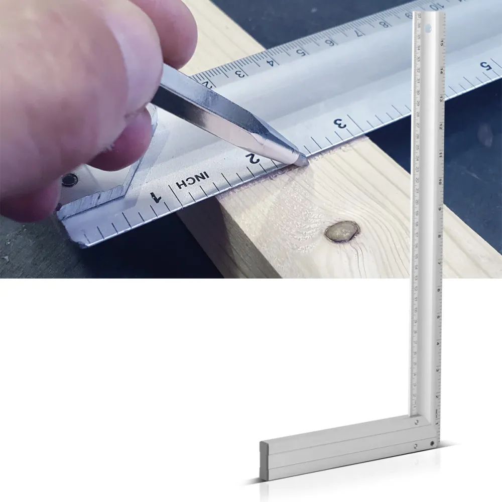 Classeur de comptabilité Angle d'arrêt en aluminium en aluminium Angle de mesure angle de charpentier 400 mm Angle riveté...