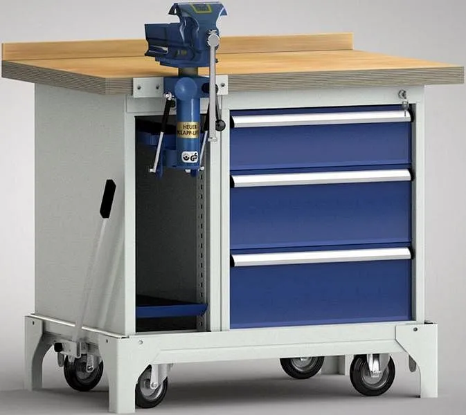 Etabli normal mobile KLW - 1000 x 700 x 866 mm L x l x H WS795N-1000M40-E7037 acheter à bas prix