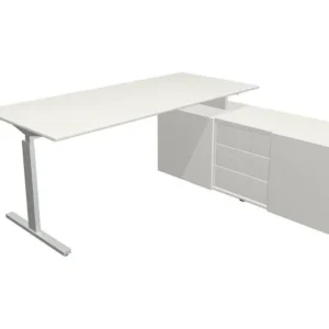 Kerkmann poste de travail complet Form 2 bureau 180 x 80 cm x 74 cm buffet 160 x 50 x 58 cm blanc 11026210 se fournir à ba...