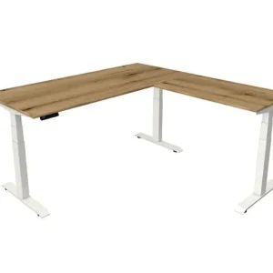 Kerkmann table debout/assise Move 4 édit 180 x 80 cm avec rallonge 100 x 60 cm cadre blanc plateau de table chêne 10093155...