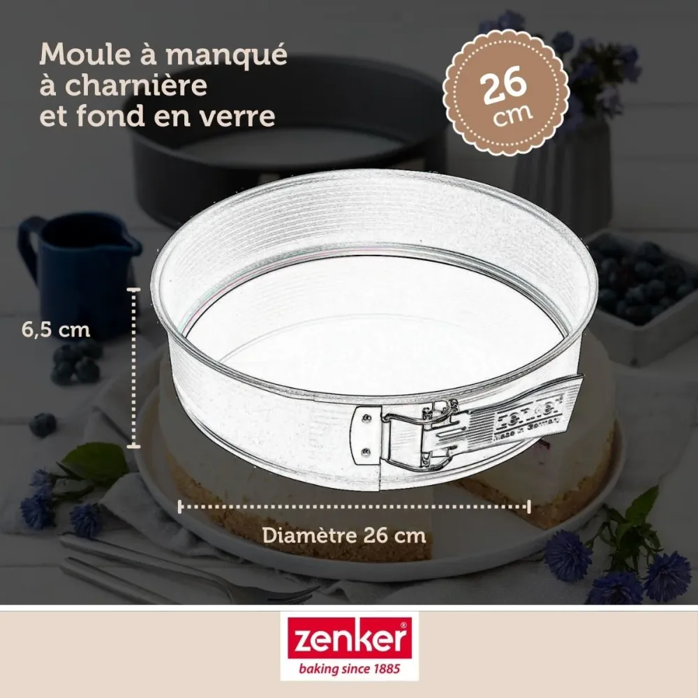 Moule à manqué à charnière fond en verre 26 cm Zenker Energy pour la Gestion des Dépenses