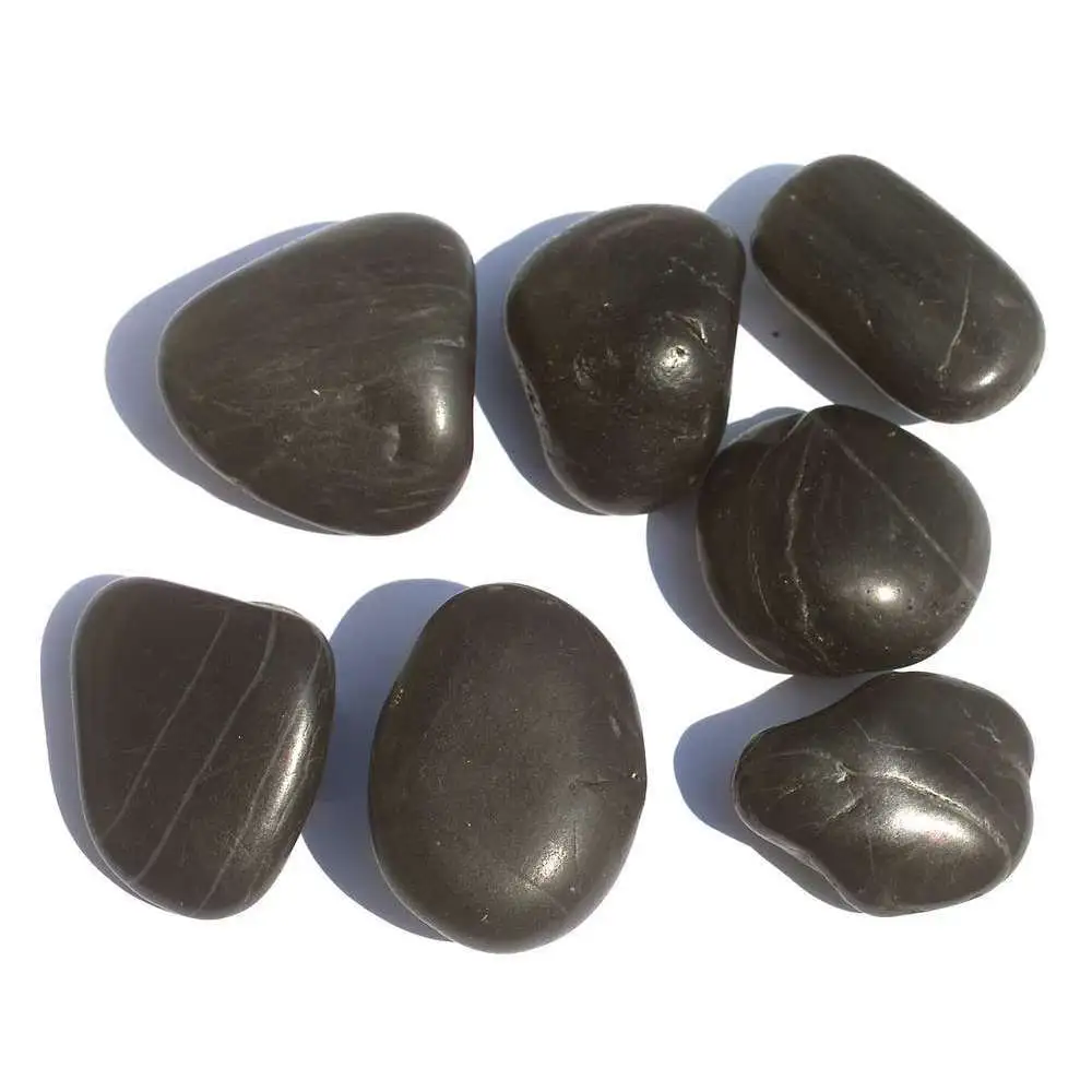 Porte-chèques Galets de rivière 50/70mm, zen noir - 25kg Mineriale