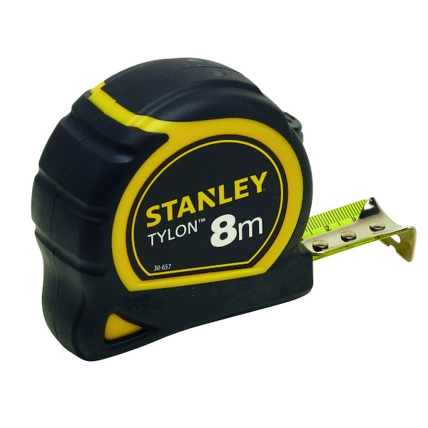Porte-chèques Mesure courte bimatière TYLON 8 mètres x 25 mm sur carte - STANLEY