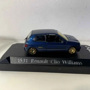 Renault Clio Williams bleue (Solido référence N°1531) dans boite carton violette avec 12 Compartiments