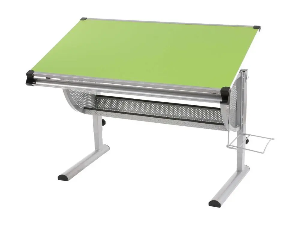 Bureau enfant Oxford, plateau inclinable, hauteur r?glable, vert