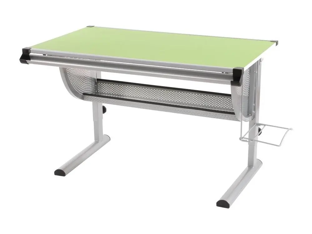 Bureau enfant Oxford, plateau inclinable, hauteur r?glable, vert