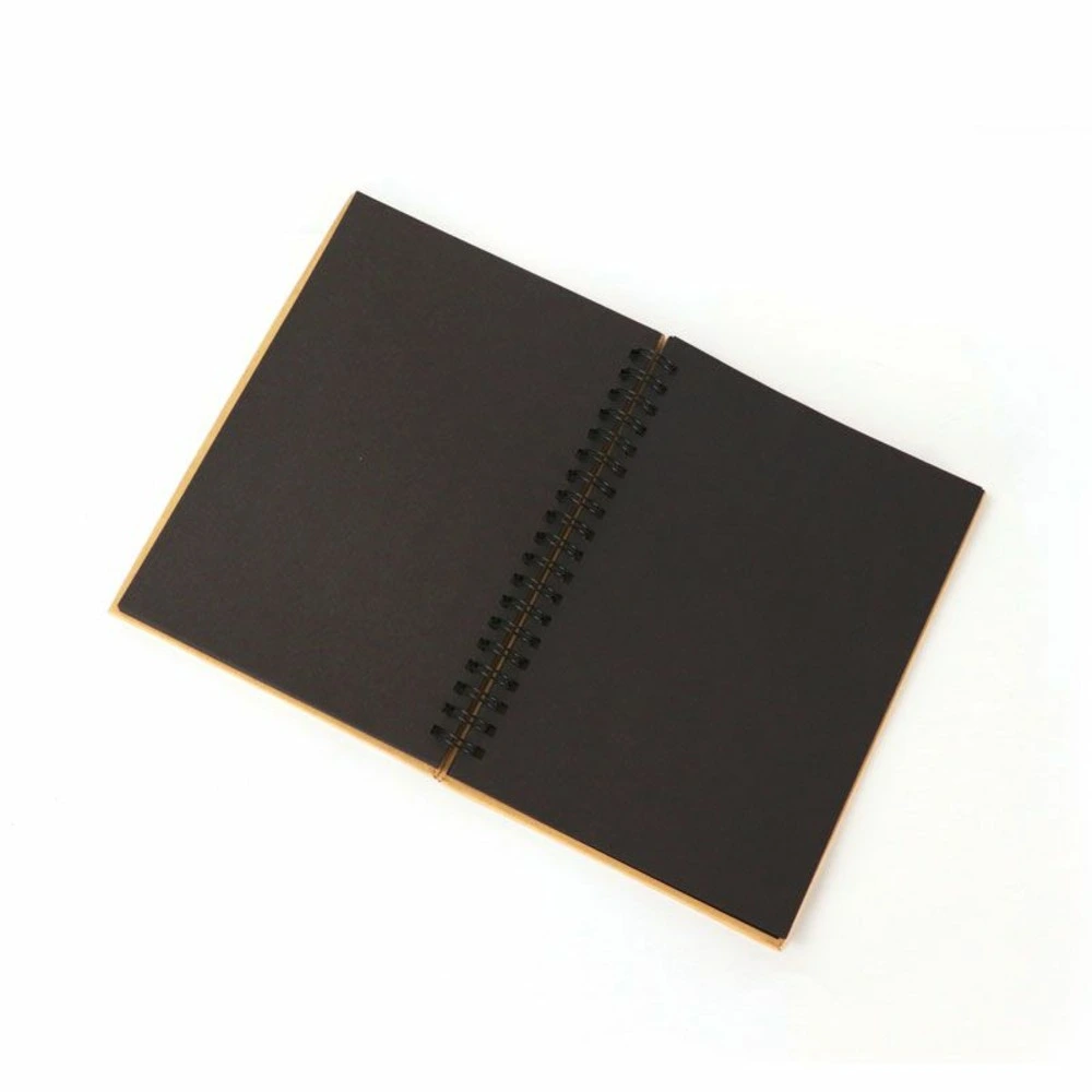 Carnet kraft à spirales et pages noires 24 x 19 x 1,5 cm