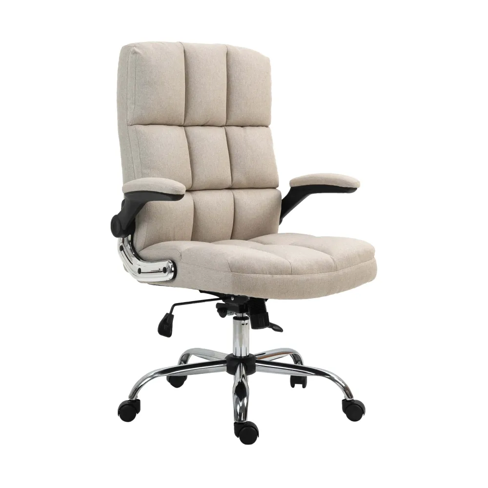 Chaise de bureau pivotante réglable en hauteur en tissu marron net forme ergonomique 04_0001877