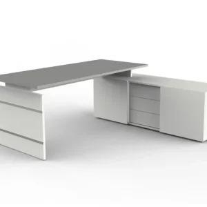 Poste de travail intégral Kerkmann forme 4 L 1800 x P 800 x H 740 mm blanc/graphite 11446212 acheter à bas prix