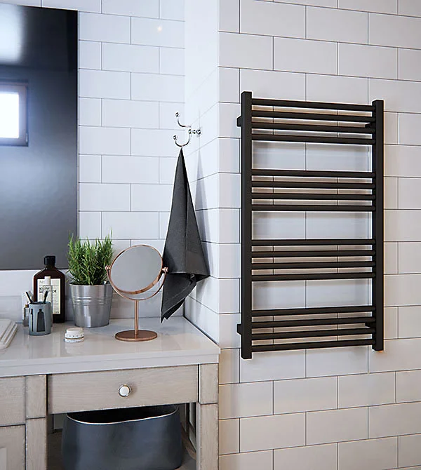 Sèche-serviette électrique à mémoire noir - HxL 900x430 mm - 400 Watt - FIO900/430E1NP