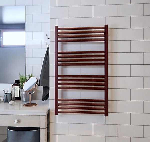 Sèche-serviette électrique rouge brun 900mm de haut - 600mm de généreux - 400 Watt - FIO900/600E83011