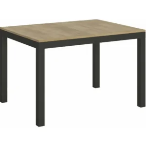 Table à manger extensible Karry evolution-Couleur Naturel-Support 4 pieds-Largeur extensible 120 à 380cm
