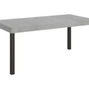 Table à manger extensible Karry-Couleur Marron-Support 4 pieds-Largeur extensible 180 à 284cm