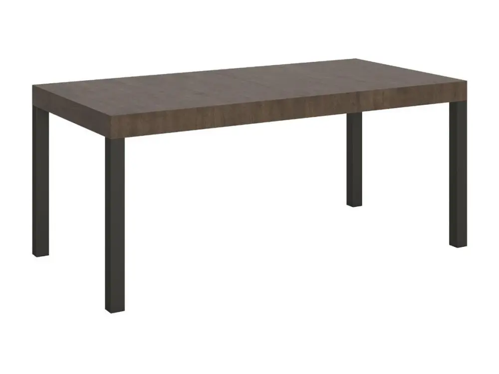 Table à manger extensible Karry-Couleur Marron-Support 4 pieds-Largeur extensible 180 à 284cm