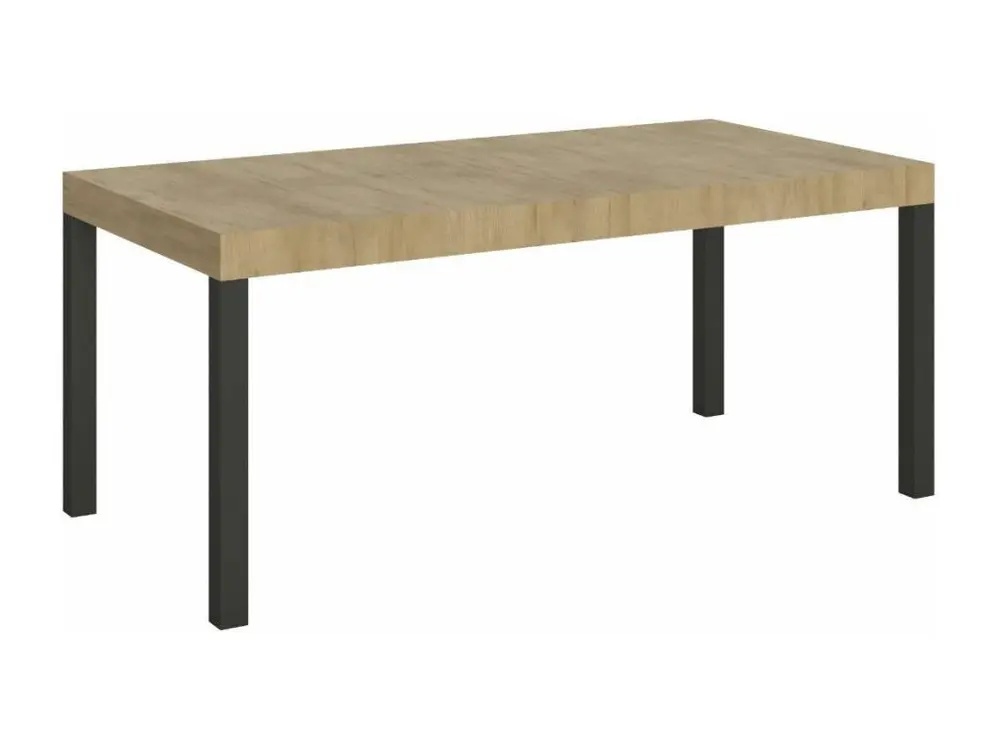 Table à manger extensible Karry-Couleur Marron-Support 4 pieds-Largeur extensible 180 à 284cm