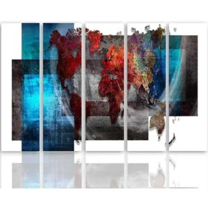Tableau avec une carte du monde - 250 x 120 cm