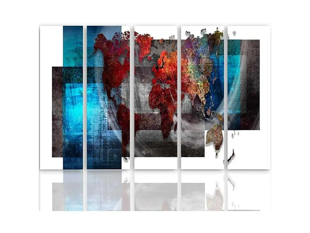 Tableau avec une carte du monde - 250 x 120 cm