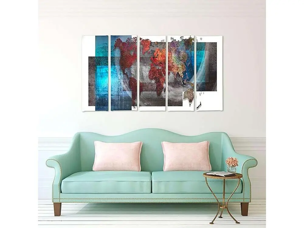 Tableau avec une carte du monde - 250 x 120 cm
