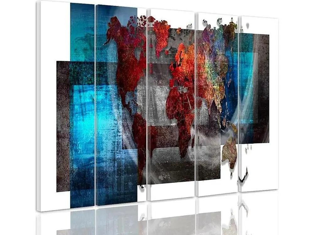 Tableau avec une carte du monde - 250 x 120 cm