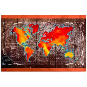 Tableau carte du monde - 120 x 80 cm