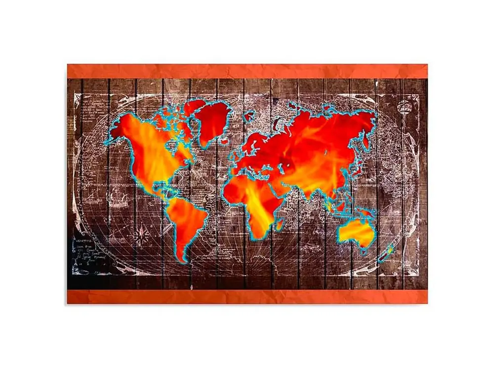 Tableau carte du monde - 120 x 80 cm