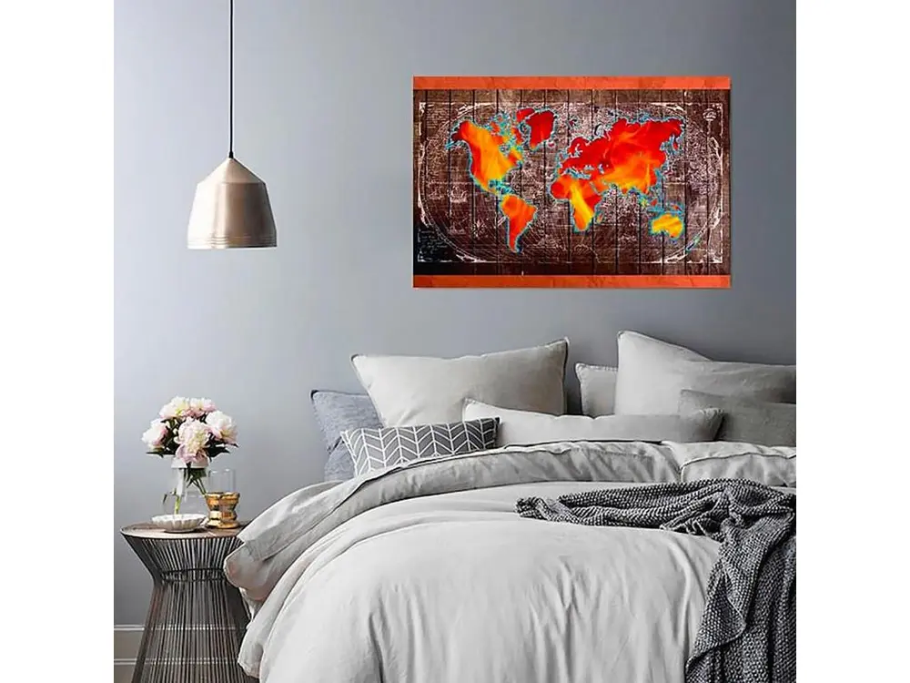 Tableau carte du monde - 120 x 80 cm