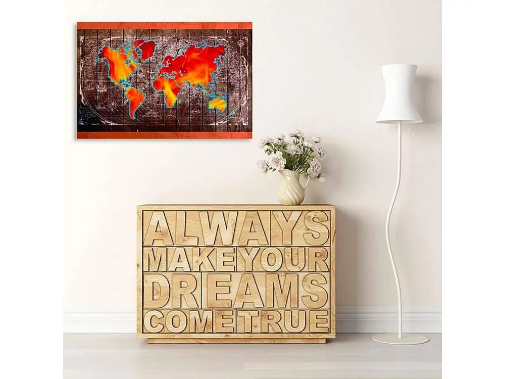 Tableau carte du monde - 120 x 80 cm