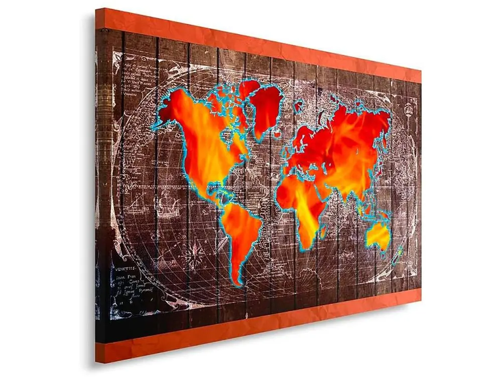 Tableau carte du monde - 120 x 80 cm