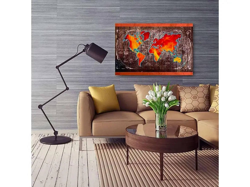 Tableau carte du monde - 120 x 80 cm