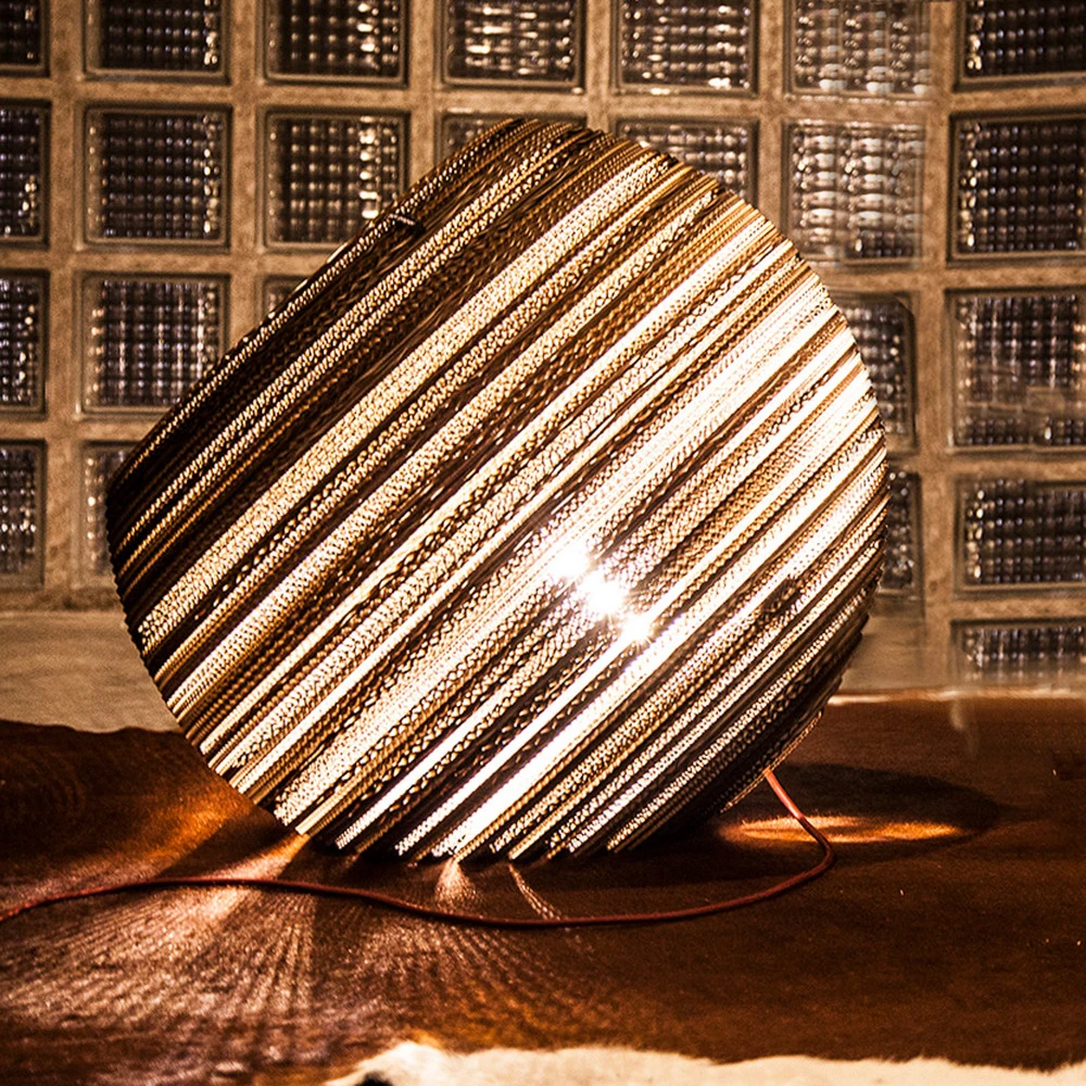 Think Paper Globe Lampe à poser en carton, Ø 44 cm en blanc pur