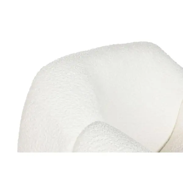 Canapé d'accueil Chaise Design Courbé Tissu Bouclette Blanc