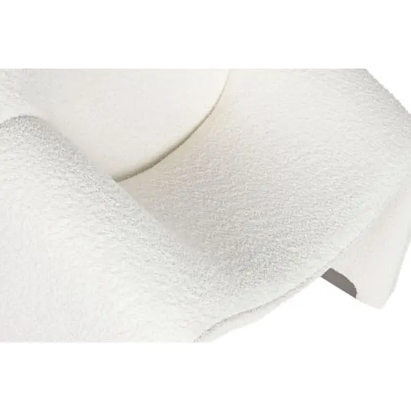 Canapé d'accueil Chaise Design Courbé Tissu Bouclette Blanc