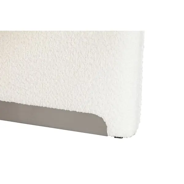 Canapé d'accueil Chaise Design Courbé Tissu Bouclette Blanc