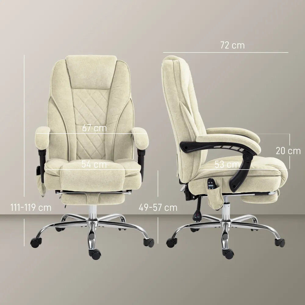 Canapé d'accueil Fauteuil de bureau massant et chauffant chaise de bureau chaise ergonomique avec hauteur réglable dossier...