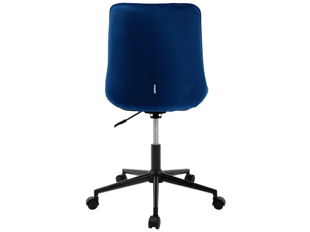 Canapé design Chaise de bureau à roulettes Bleu avec revêtement en velours et structure métallique ML-Design